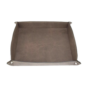 Leather Storage Tray Square <b>Foldable</b> <b>Desk</b> Organizer For Neatening And Storage Minimalist Design Single Compartment - Product Image 4