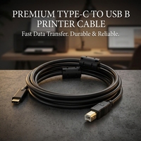 Cable USB Tipo C a B para Impresora y Escáner, Cable de Carga USB 2.0 CM-BM, Transferencia de Datos para Impresora, Computadora, Portátil, Negro