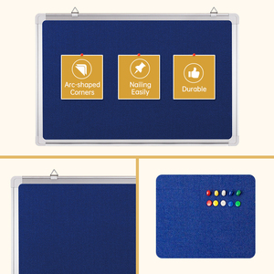 Fabric Bulletin <strong>Board</strong> for School Classroom Use Aluminum Frame Whiteboard with Felt Soft <strong>Board</strong> <strong>Pin</strong> Message Function <strong>White</strong> Color - Product Image 2