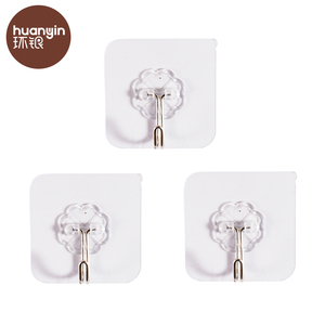 再利用可能9ピース/セット自己接着ダメージ無料プラスチックスクエアウォールフック取り外し可能 - Product Image 3