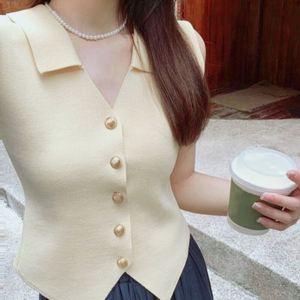 Débardeurs pour femmes I-0579 en gros, débardeur à col en V pour femmes, gilet en tricot, haut sans manches décontracté pour femmes - Product Image 2