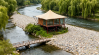 Tente de glamping préfabriquée de luxe à double couche, villa modulaire, hôtel de camping en plein air, hébergements de style hôtel, quatre saisons