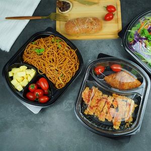 Envase de Plástico para Comida para Llevar con 3 Compartimentos, Apto para Microondas, Caja Bento de PP - Product Image 1