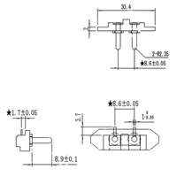 AC019A Prise d'alimentation 2 broches horizontale traversante en forme de 8, connecteur de charge pour rasoir, borne de connexion