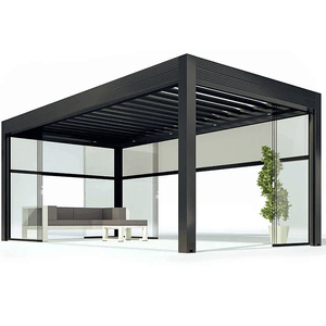 Pergola intelligente en aluminium à induction par capteur, gazebo à lames orientables électriques avec détection météo pour ombrage extérieur - Product Image 6