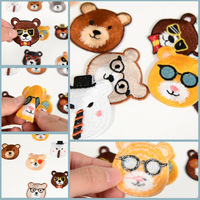 Badges brodés ours mignons exclusifs transfrontaliers ordinateur original broder 18 patchs pour vêtements tissu décoratif