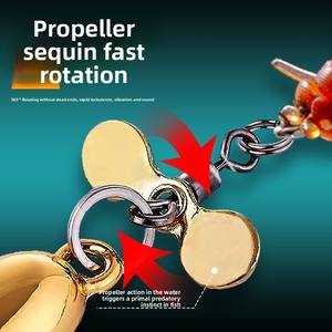 Ensemble de micro-pêche avec hameçon métallique, leurre artificiel dur, spinner à hélice pour la pêche au bar, au brochet, en eau salée, en rivière, en lac, en ruisseau, à la carpe - Product Image 5