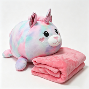Peluche licorne personnalisée, peluche licorne tie-dye, ensemble couverture licorne, jouet licorne arc-en-ciel - Product Image 4