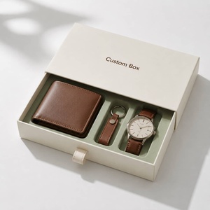 Caja de Papel con Logotipo Personalizado, Caja para Cartera, Llavero, Reloj, Caja de Cartón Rígido con Cajón Deslizable - Product Image 1