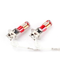 JR AUTOGIFT Luz Antiniebla LED Súper Brillante H3 H1 3014 57SMD 3W 12V-24V para Automóvil, Luz de Circulación Diurna Blanca, Ámbar, Amarilla, Roja, Azul