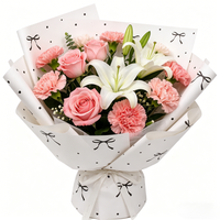 Papier d'emballage en gros pour bouquets, motif floral coloré, pour la Saint-Valentin, la Fête des Mères, la remise des diplômes et les mariages