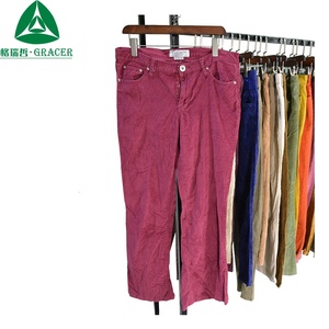 Korean Bales Mixed Sizes Skinny Corduroy Pants Brand Second Hand <strong>Clothes</strong> Bale - Product Image 3