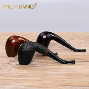Muxiang Freestyle Briarwood Pipe 9mm Carbon Filter Handmade Solid Wood Tobacco Pipe - Product Image 2