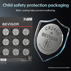 BEVIGOR <span class=keywords><strong>CR</strong></span> <span class=keywords><strong>2450</strong></span> Clé de voiture à télécommande cylindrique au lithium-ion, <span class=keywords><strong>pile</strong></span> bouton 12 pièces Pack <span class=keywords><strong>3V</strong></span> <span class=keywords><strong>2450</strong></span> - Product Image 4