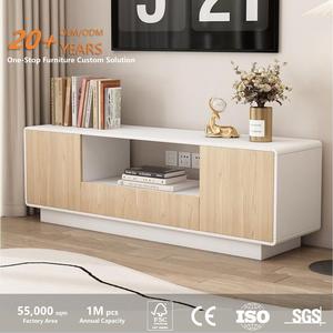 Mueble de TV Personalizado de MDF con Esquinas Redondeadas de Piso a Techo <span class=keywords><strong>para</strong></span> Sala de Estar, Dormitorio y Muebles de TV - Product Image 2