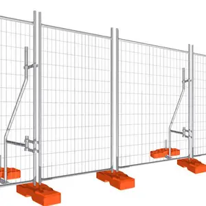 Cheap Australian Construction Hoarding Temporary Fence Removable Plastic Base Temporary Fence Panel Temporary Barrier Fence