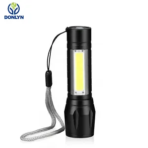 Mini lanterna led cob recarregável, a melhor venda, com zoom, alta distância, à prova d' água, super bolso, lanterna