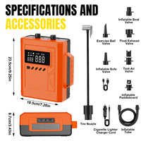 Pompe à air électrique sans fil rechargeable haute pression 14,8 V CC 20 PSI avec moniteur de pression des pneus pour planche de SUP, pagaie, kayak