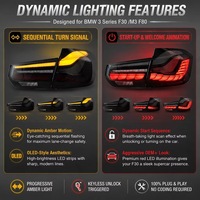 Ensemble de feux arrière rouges clairs fumés OLED style GTS LED pour BMW Série 3 F30 M3 F80 LCI 2012-2019