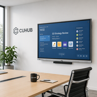 Tableau blanc interactif pour salle de classe Cuhub de 86 pouces, tableau intelligent, écran tactile 4K, 40 points tactiles, double système d'exploitation Android Windows numérique