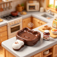 Breloque en résine en forme de petit animal mignon pour la décoration de paysages miniatures DIY, accessoires faits main en crème de gélatine