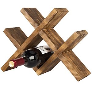 Estante para Vino de <span class=keywords><strong>Madera</strong></span> Marrón Rústico para <span class=keywords><strong>Encimera</strong></span> - Estilo Rústico Campestre, Almacenamiento Compacto para Cocina, Bar, Comedor - Product Image 5