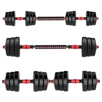 Haltères réglables en fonte pour hommes et ensemble de barres de musculation en caoutchouc trois-en-un détachables pour l'exercice physique
