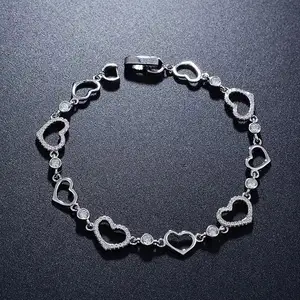 Baoyuan Cz Hart Met Armband 925 Sterling Zilveren Sieraden Voor Meisje CAB2829