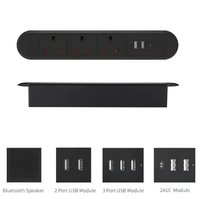 Multiprise encastrée standard britannique, design ovale, gain de place, avec prise USB intégrée pour la maison, la cuisine, le bureau