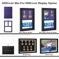 Boîte à souvenirs pour médailles, cadre photo pour médailles, pour coureur de marathon, vainqueur de course, récompenses militaires, noir, boîte de présentation de photos A3