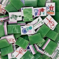 160 pièces de tuiles de mahjong américaines en acrylique vert clair jade à 3 couches pour les amateurs du marché américain
