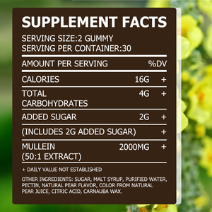 Better Mullein Gummies Supports Respiratory Health and Improved Lung Function Herbal Natural <b>Supplement</b> - Product Image 2