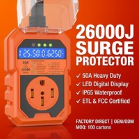 26000J RV Surge Protector 50 Amp Importir Grosir ETL FCC IP65 Tipe 1 Anti-Pencurian Penganalisis Sirkuit LED Pemutus Otomatis Siap OEM