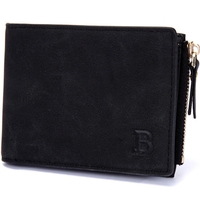 Dompet Pria Pendek Merek BABORRY Baru Dompet Pria Kulit PU Dompet Tempat Kartu Dompet Ritsleting Pria Fashion Tas Koin Pria