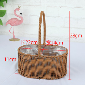 Wholesale Hand-woven <b>Flower</b> <b>Basket</b> Household Goods Fresh Natural Garden Rattan Storage Decoration - Product Image 3