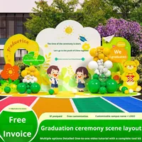 Decoración de Pared para Actividades Escolares con Globos y Panel de KT Impresos Digitalmente para Regreso a Clases y Graduación, Jardín de Infancia y Primaria