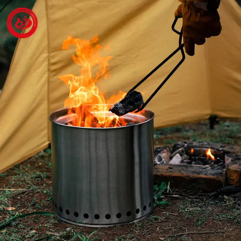 Exterior e interior mini multifuncional fogueira fogões a lenha Camping Smokeless Fire Pit