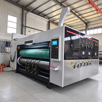 Machine d'impression flexographique 2 couleurs, découpeuse rotative, alimentateur à bords, pour la fabrication de boîtes en carton ondulé 1400x2600