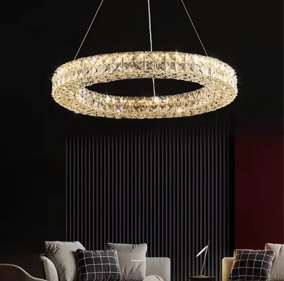 Luxury modern crystal hanging lamps living room hotel bedroom crystal chandelier modern ceiling light