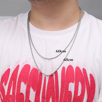 Chris april 316L acier inoxydable PVD argent plaqué corde chaîne collier