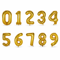 Ballon Chiffre Doré 40 Pouces en Gros, Marque ML Durable, Idéal pour Décoration de Fête d'Anniversaire, En Stock