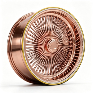 Nouvelles jantes Dayton style baril chromées argentées en alliage d'aluminium 25mm <span class=keywords><strong>ET</strong></span> 20mm <span class=keywords><strong>ET</strong></span> Flow Formed pour rétrofit/amélioration 28 pouces 5x127 - Product Image 5
