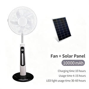 16inch 18inch <b>12V</b> <b>DC</b> Solar AC/<b>DC</b> Fan with Solar Panel USB Charge LED Light 20W 6-8 Hours Runtime - Product Image 6