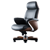 Chaise de bureau ergonomique moderne en cuir, chaise de direction à dossier haut pivotante pour les collections de mobilier de bureau tout-en-un