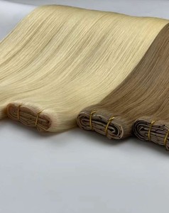Extensions per capelli umani vergini a doppia trama con ricci naturali, cuticole allineate, Genius Weft, invisibili, all'ingrosso - Product Image 1