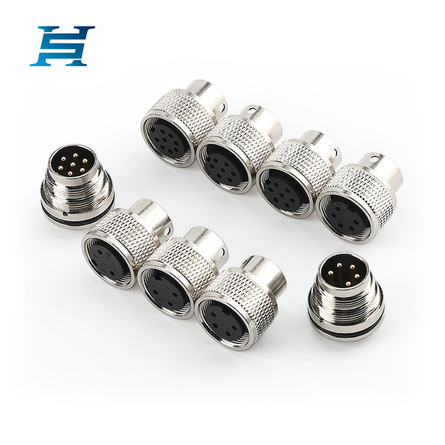 Industrial M16 Metal Aviation Connector 2/3/4/5/6/8/12/19 Pin -CE Certification Waterproof Male Female Front Mount Circular Plug