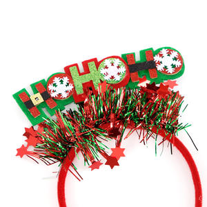 Nouvelles décorations de Noël : Bandeau à nœuds et bois de cerf pour adultes et enfants, avec bande de lettres colorée, accessoires photo pour déguisement - Product Image 4