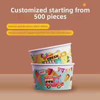 Gobelets et bols en papier jetables écologiques et durables de qualité alimentaire à paroi simple pour crème glacée, pots à yaourt avec couvercles - Taille dégustation professionnelle