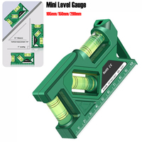 Mini niveau à bulle 3-en-1 haute précision, règle de mesure horizontale et verticale, rapporteur, outils magnétiques portables