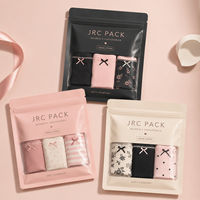 Sac à sous-vêtements personnalisé imprimé avec un design coloré, fenêtre transparente en Mylar, trou de suspension, résistant à l'humidité, fermeture à glissière sur trois côtés